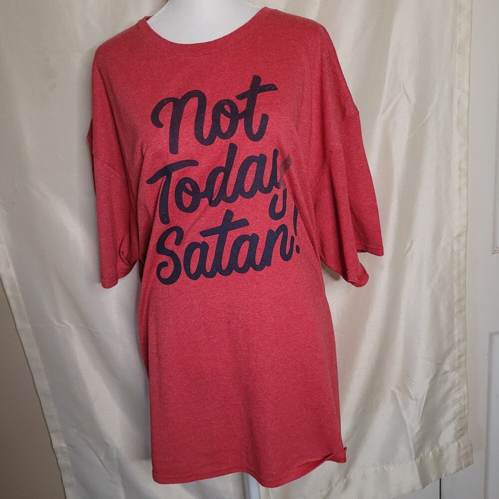 Red DOM "NOT TODAY SATAN" Graphic T-Shirt - 2XL